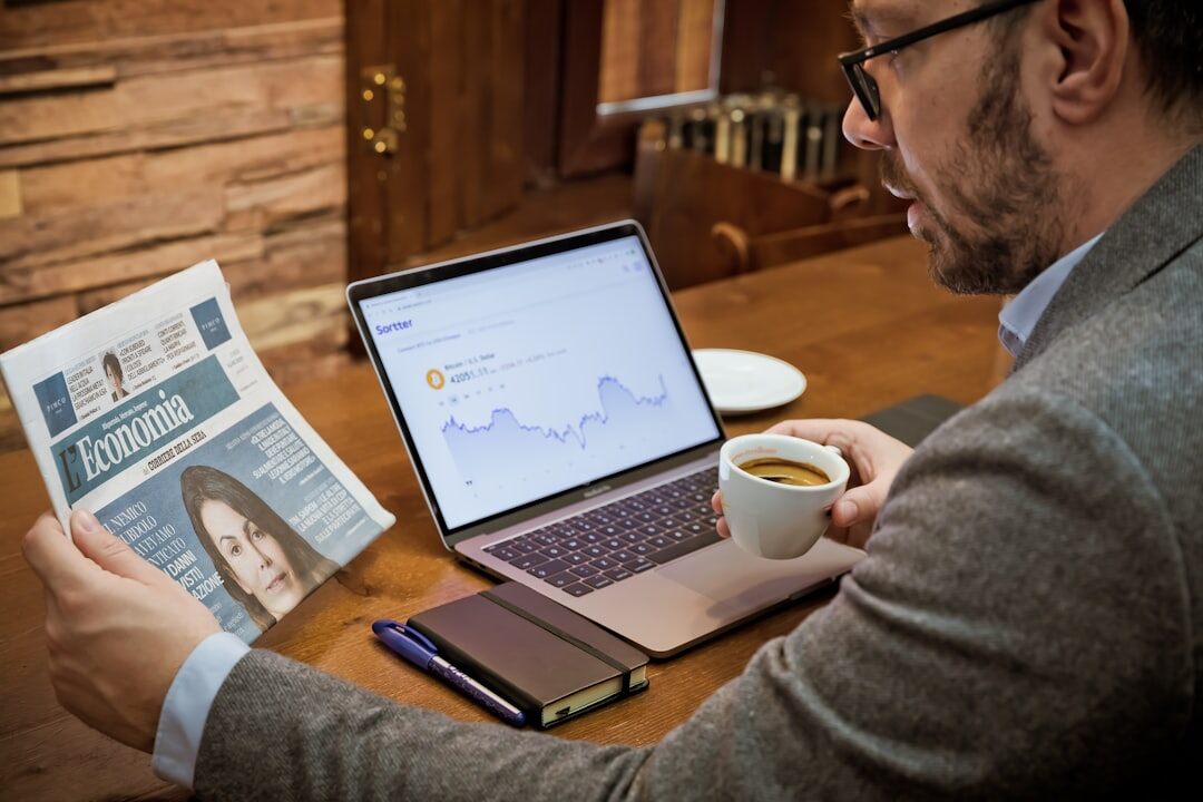 person reviewing investment charts