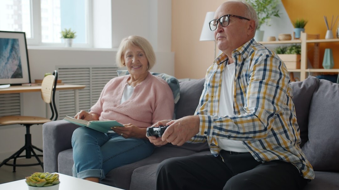 elderly person relaxing at home